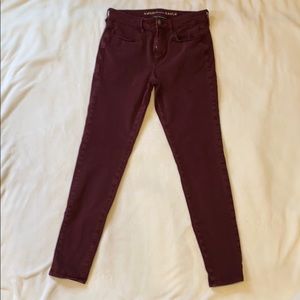 AE Burgundy Hi-Rise Jegging